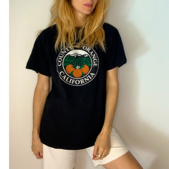 Vintage 🍊California Black County of Orange Tee - Picture 5 of 7